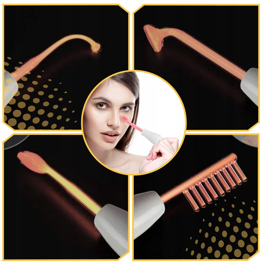 DERMA WAND PRO darsonval 4 elektrody peloty najmocniejszy do skóry twarzy Waga produktu z opakowaniem jednostkowym 1 kg